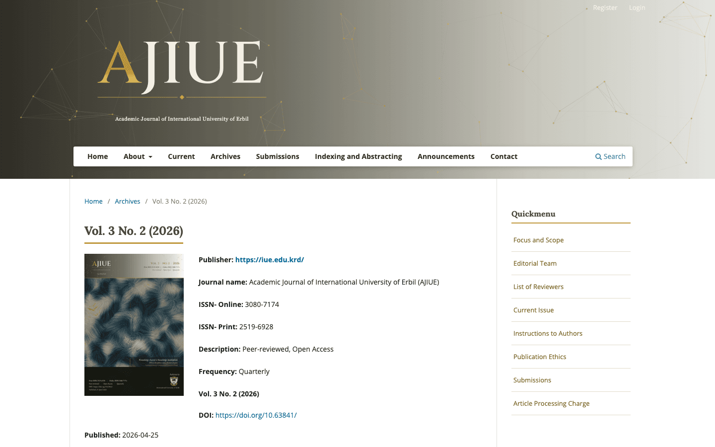 University journals (OJS) — website