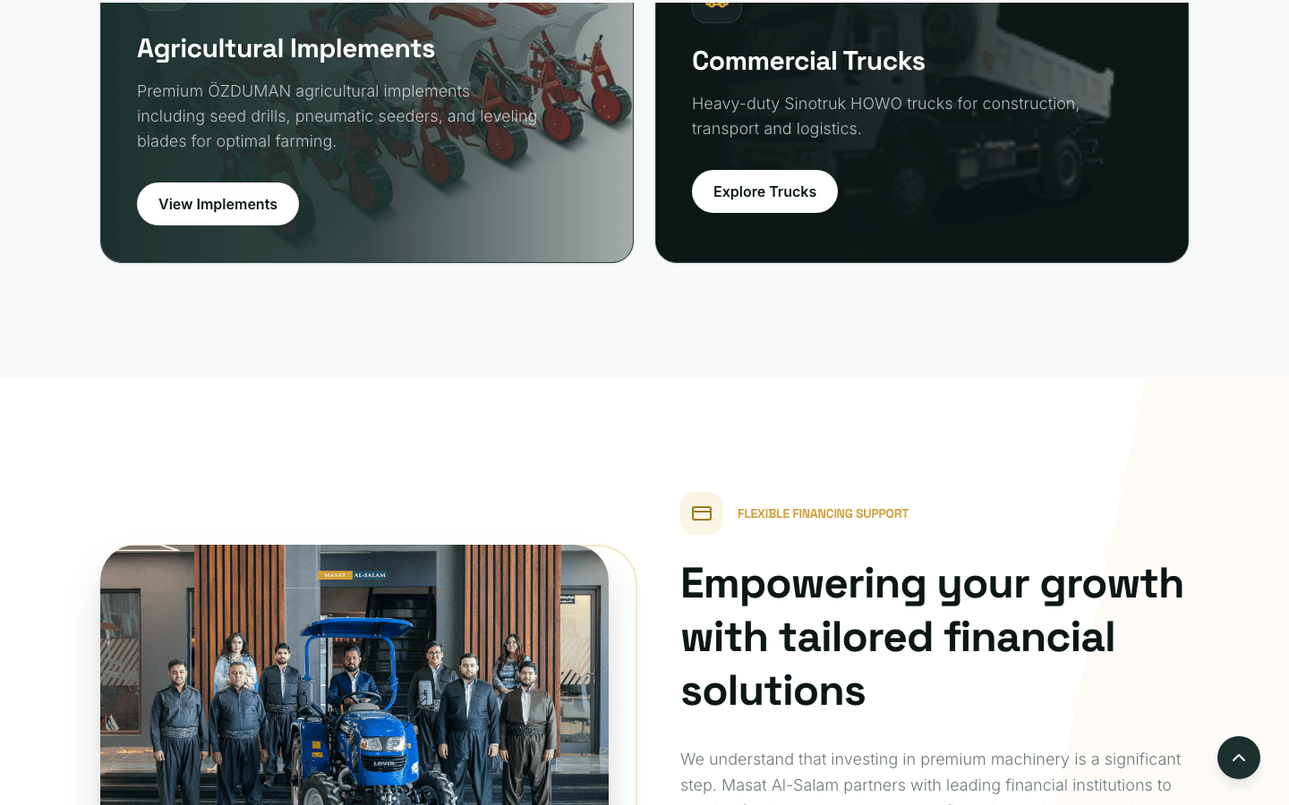 Implements & financing — MASAT AL-SALAM
