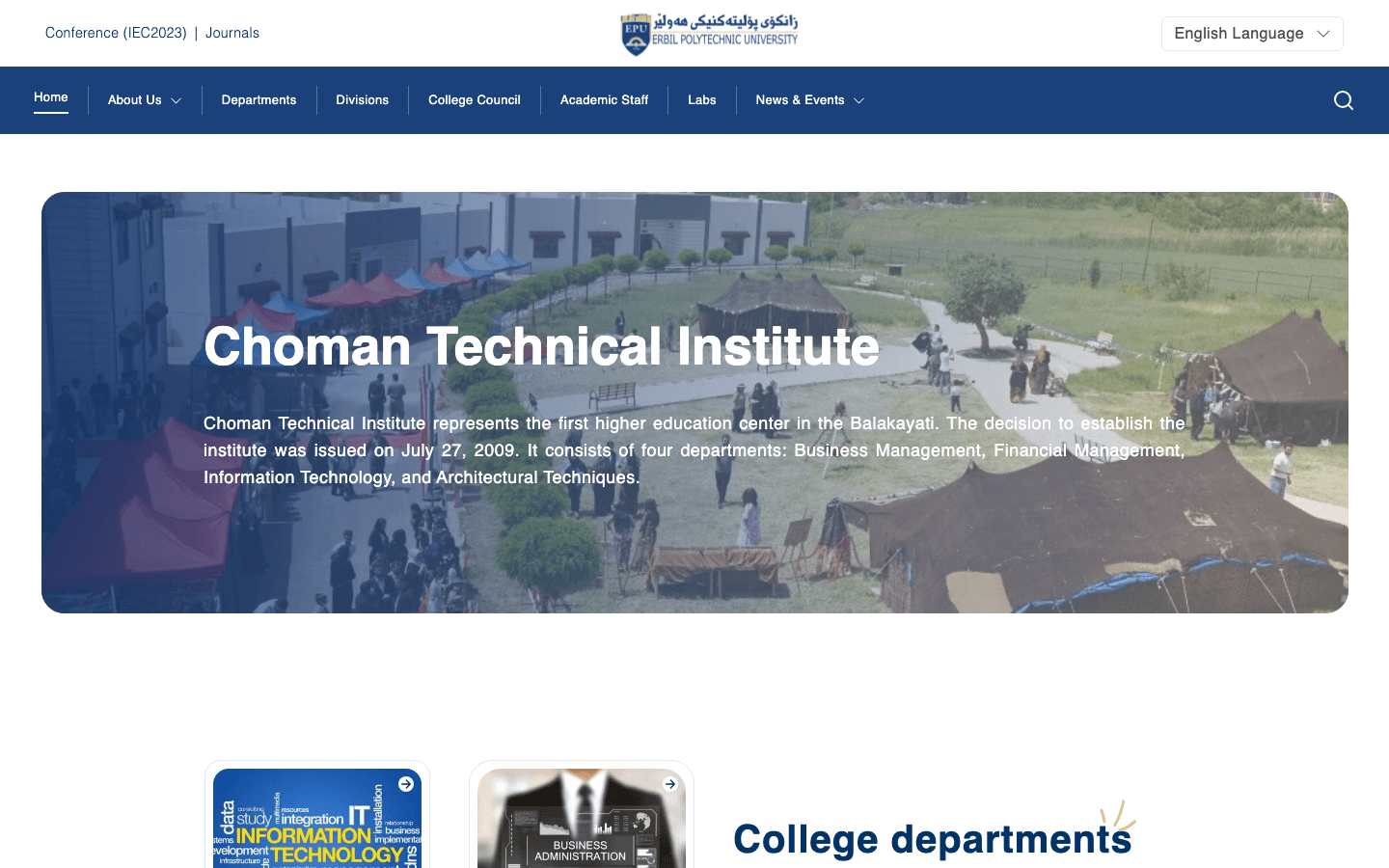 Institute website — Erbil Polytechnic University