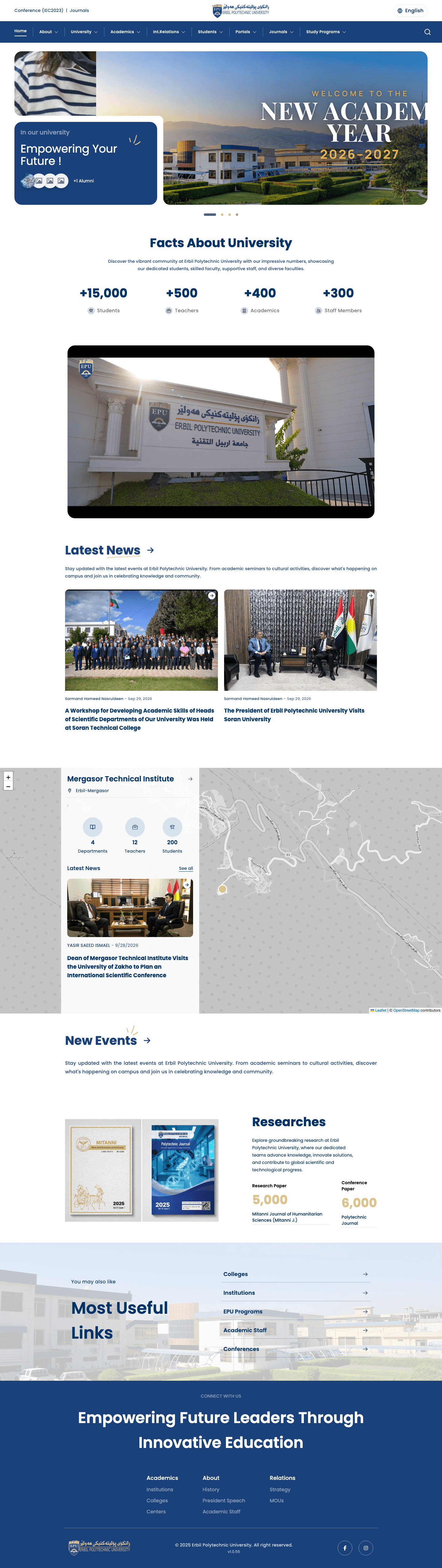 Erbil Polytechnic University — full page screenshot