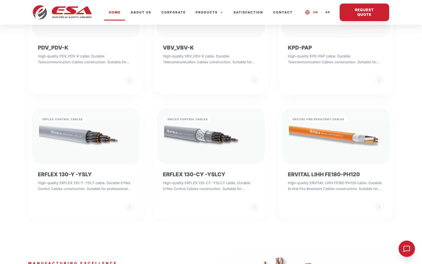 Product catalog — ESA Kablo