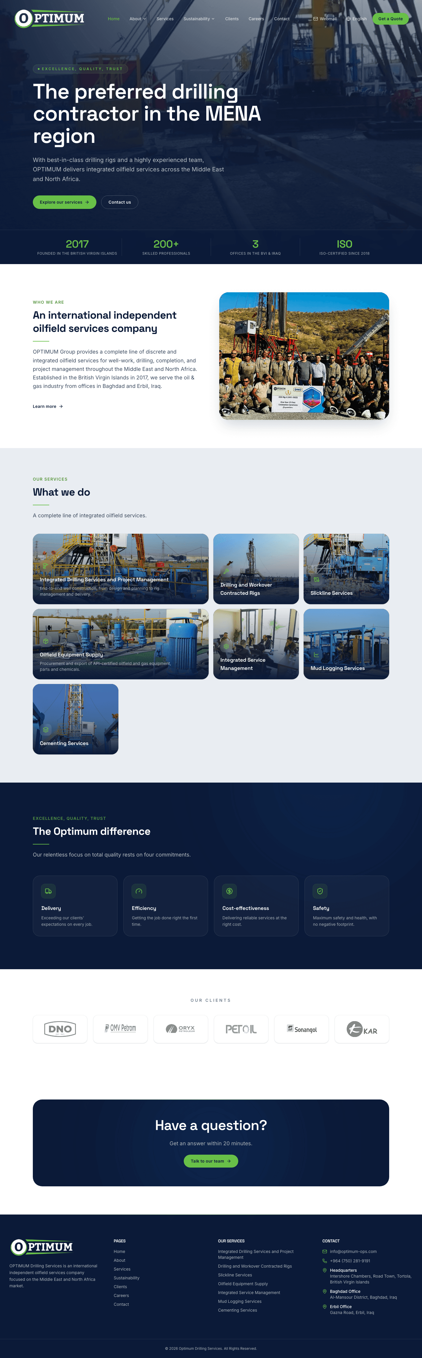 Optimum Drilling Services — full page screenshot